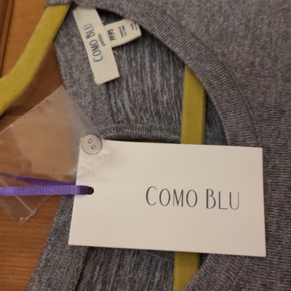 Como Blu Gray Wide Leg Knit Athleisure Jumpsuit Size Small - Picture 7 of 9